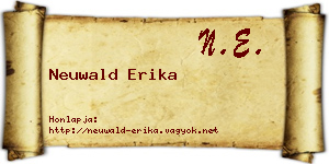 Neuwald Erika névjegykártya